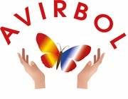 Logo association avirbol avec 2 mai ouverte autour d'un papillon aux couleurs franco-espagnol, association culturelle