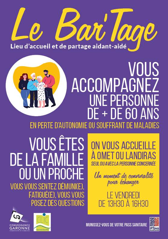 Flyer Bar'Tage un moment de rencontre entre aidant et aidé, Virelade