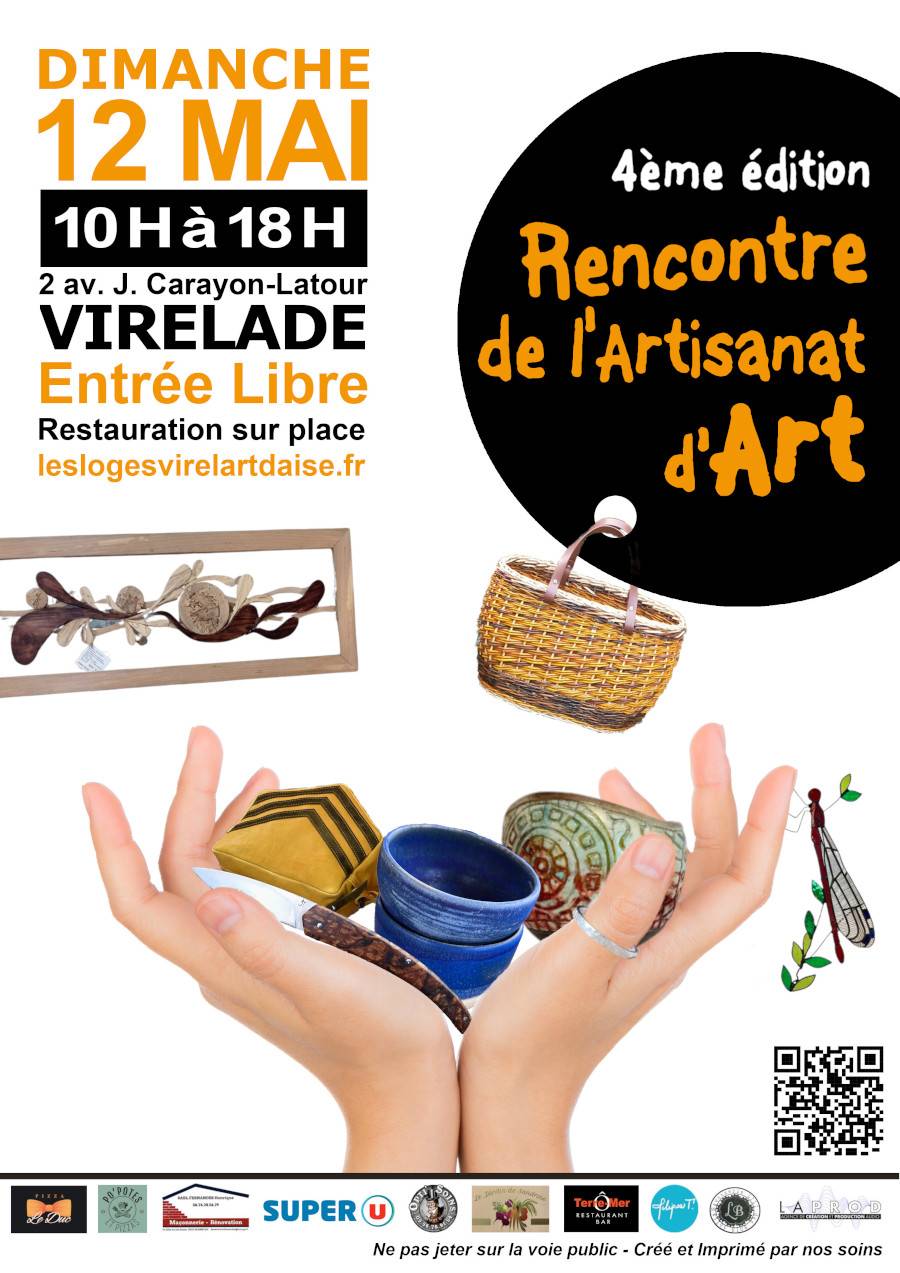 Affichae Rencontre de l'Artisanat d'Art de l'association Les Loges Virelart'daise à Virelade