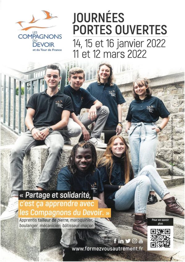 Affiche compagnon du devoir et du tour de France pour les journées portes ouvertes, Virelade