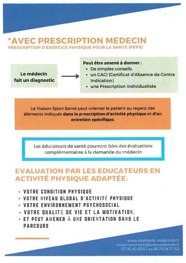 Prescription Maison Sport Santé Sud Gironde