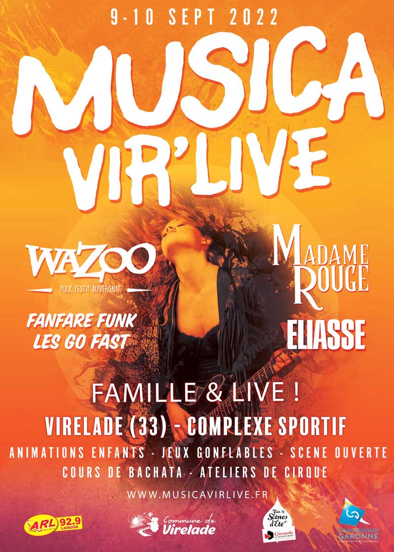 Affiche Festival Musica Vir'Live - 9 & 10 Septembre - Virelade