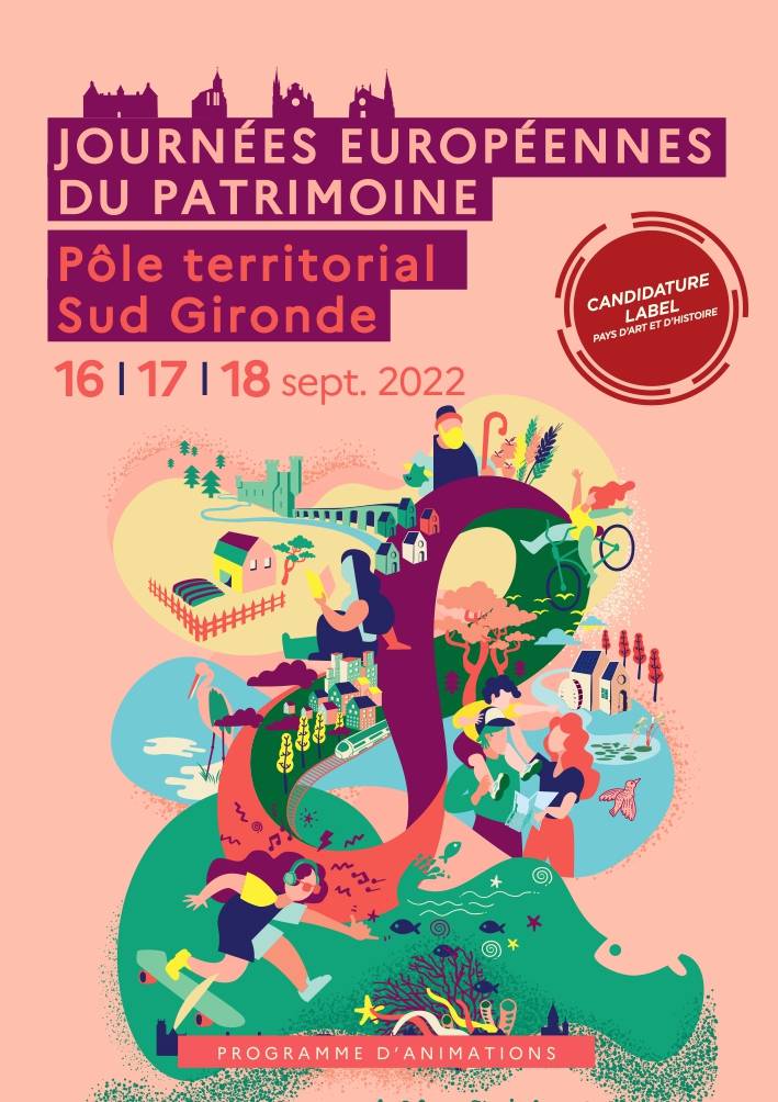 affiche Programme Journées du patrimoine - Pôle territorial du Sud Gironde