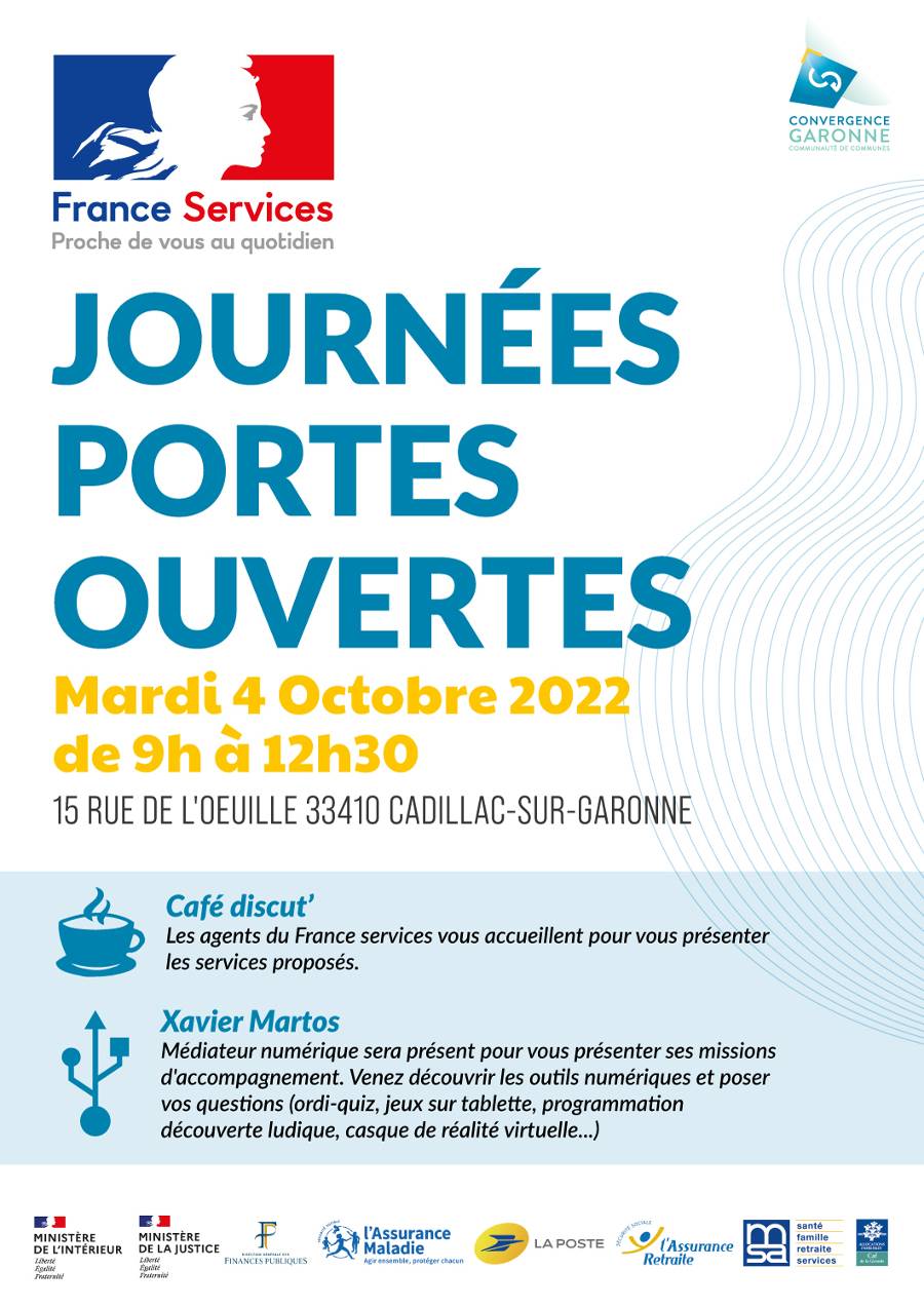 Affiche Journée Porte Ouverte le Mardi 4 Octobre - France Services Cadillac