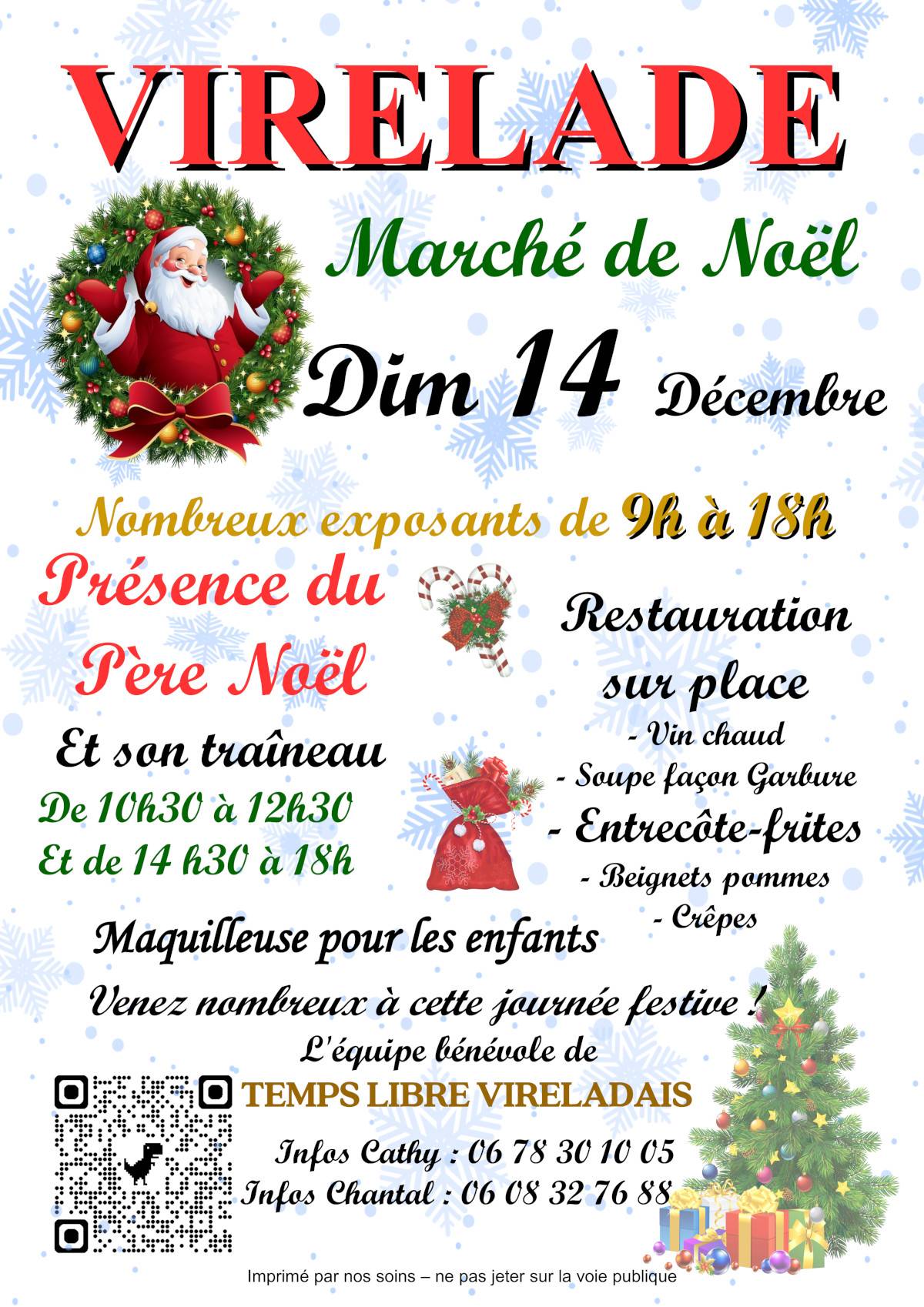 Affiche Marché de Noël du TLV à Virelade le 14 décembre 2025
