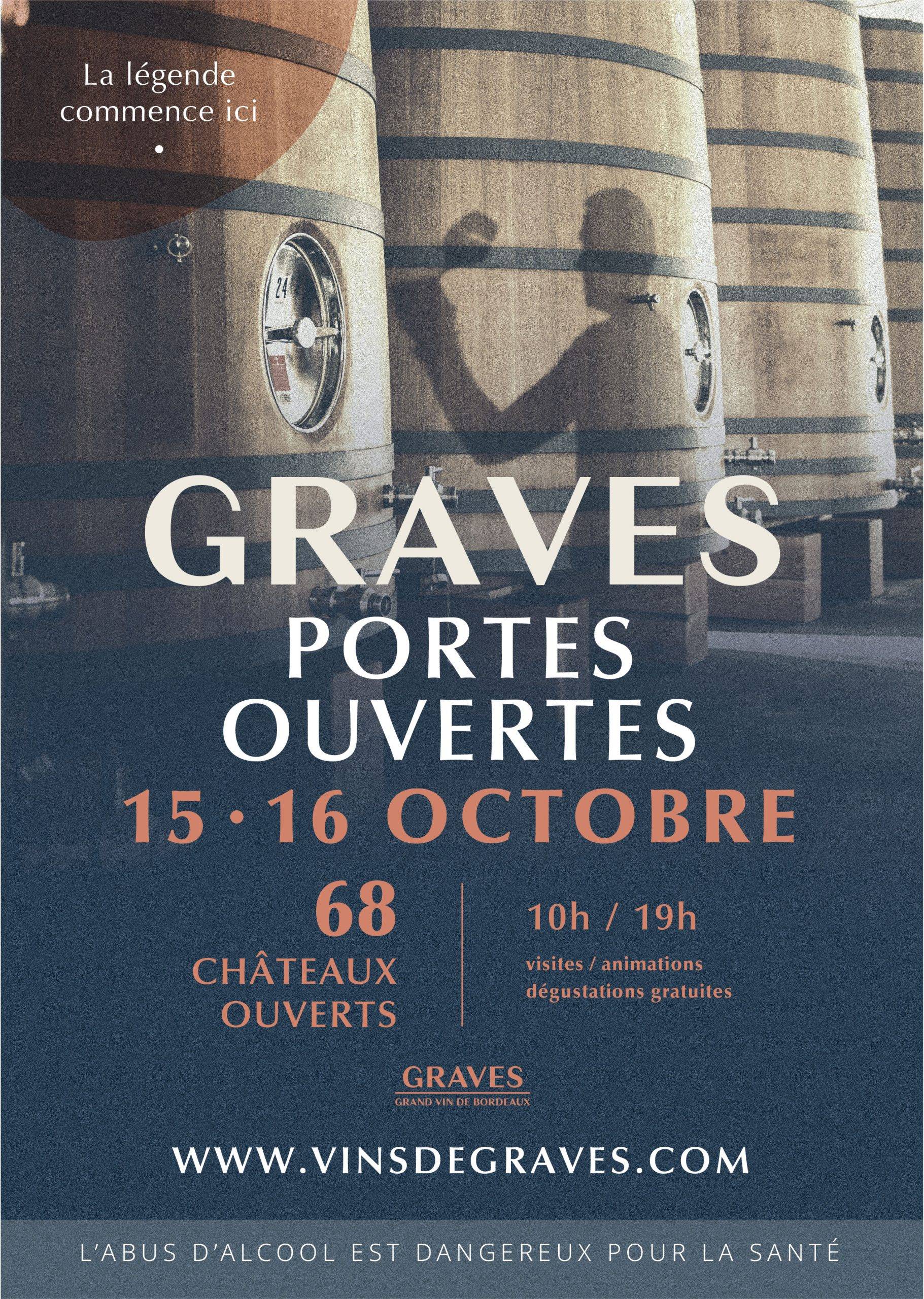 Affiche Portes Ouvertes en Graves - 15 & 16 octobre - Virelade