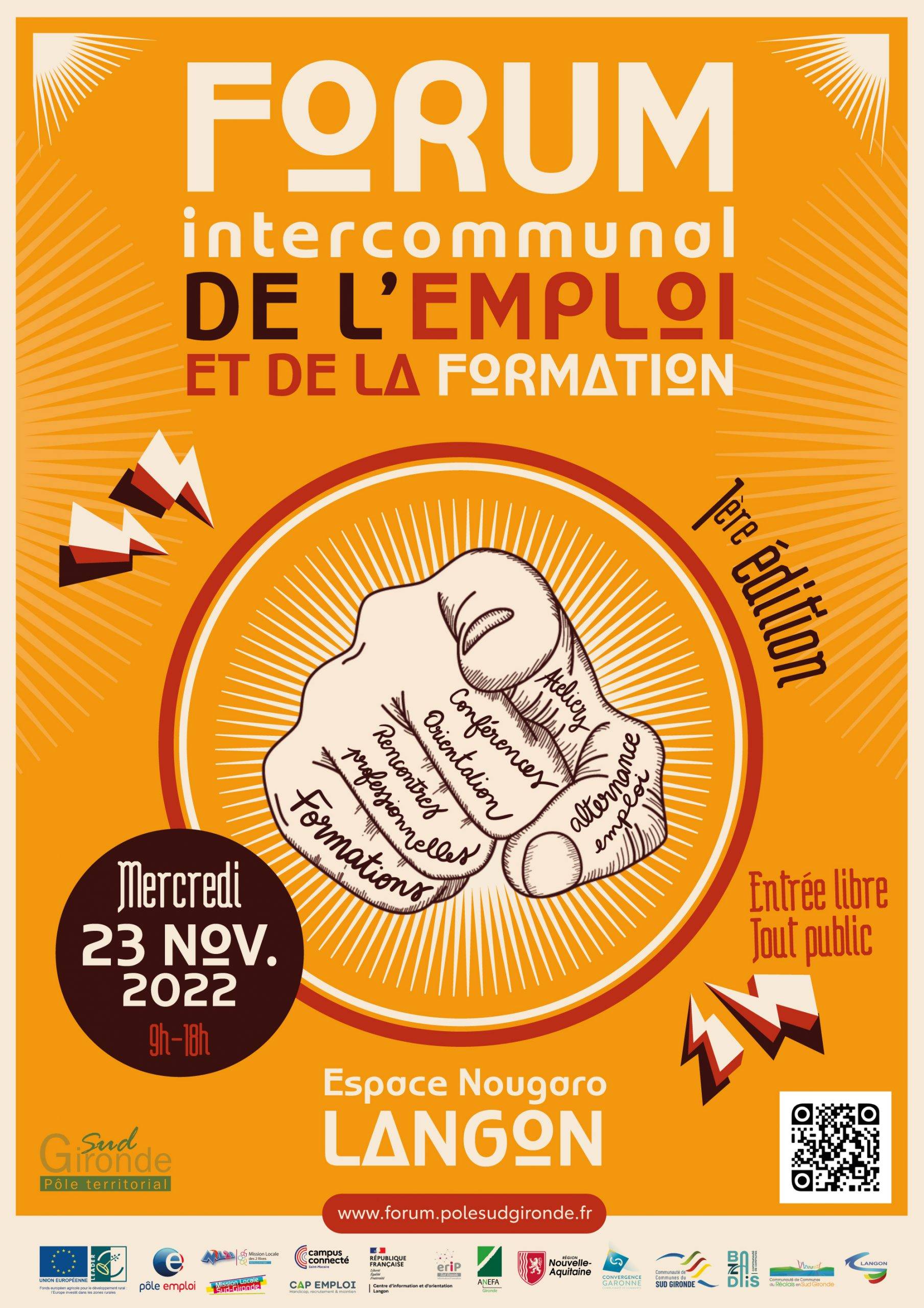 Affiche Forum Emploi et Formation - Langon - Pole Territorial Sud Grionde