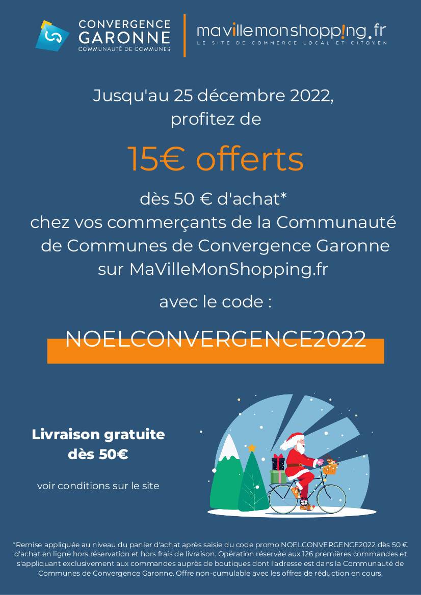 Affiche Bon Cadeau sur MavilleMonShopping - Convergence Garonne