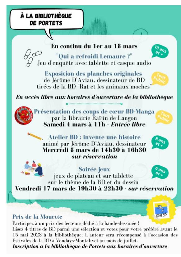 Affiche Programme Prêt en bulles - Page 2 - Bibliothèques et Médiathèque intercommunales - Illats, Podensac, Portets - Convergence Garonne
