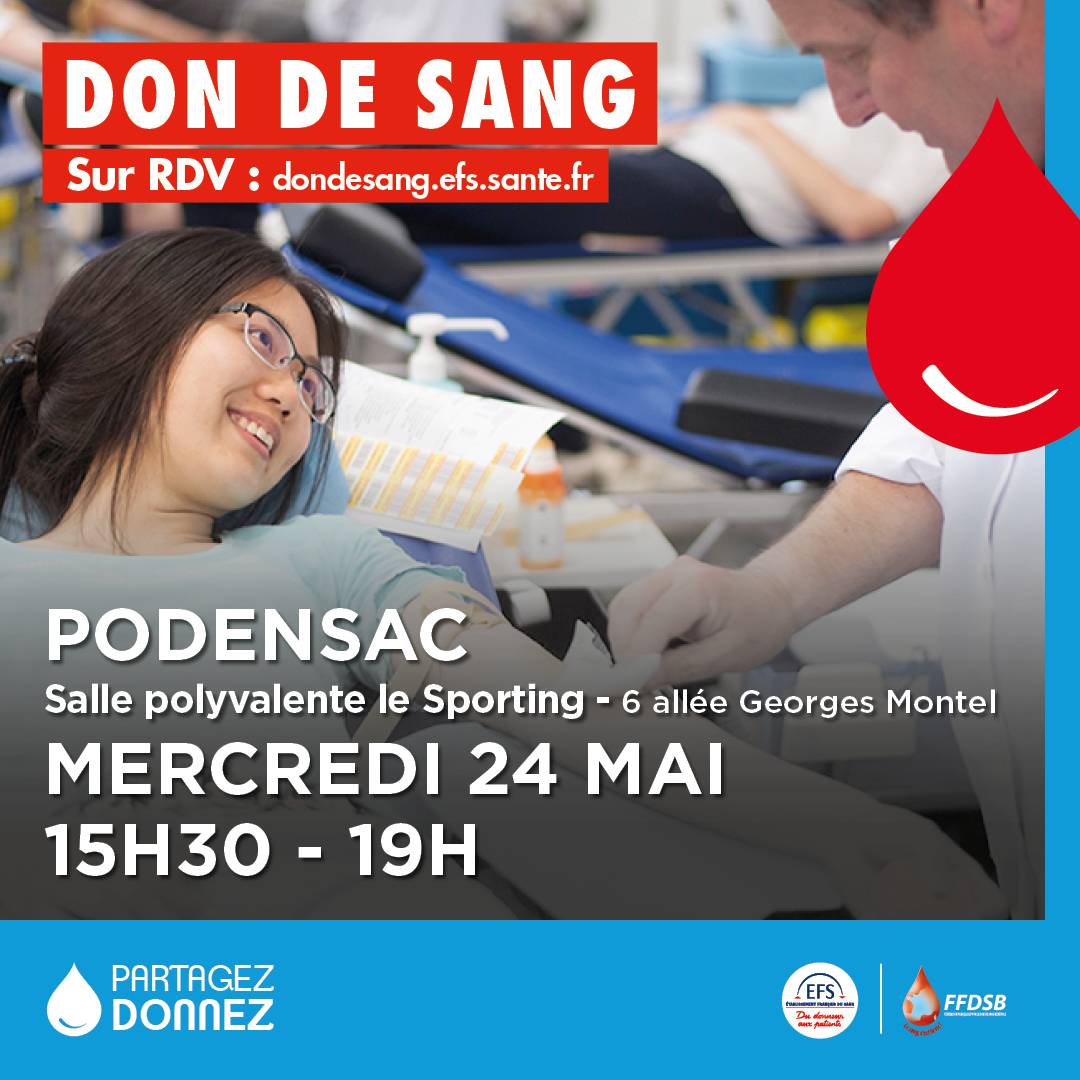 Illustration Don  de Sang Podensac - EFS - 25 Mai