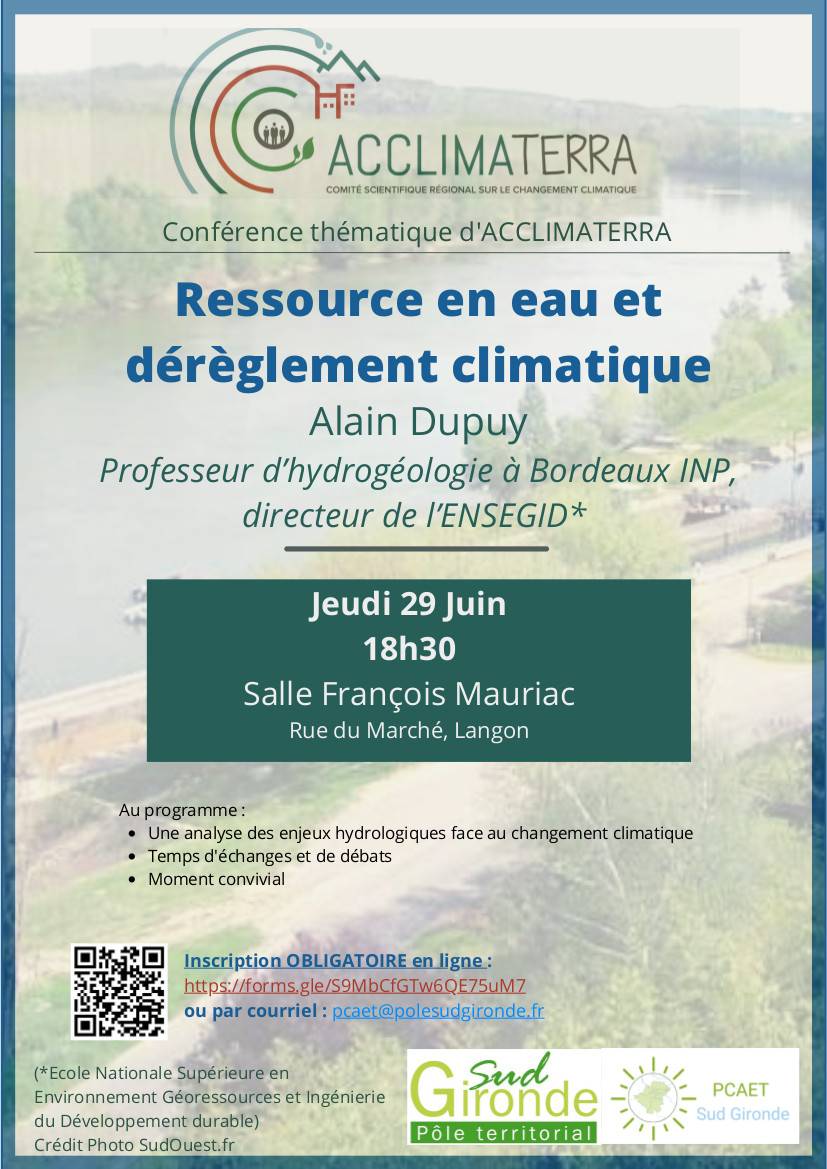 Affiche pour une conférence publique sur les aides financière à la rénovation énergétique le 5 mai 2022 à 18h00 à Cadillac