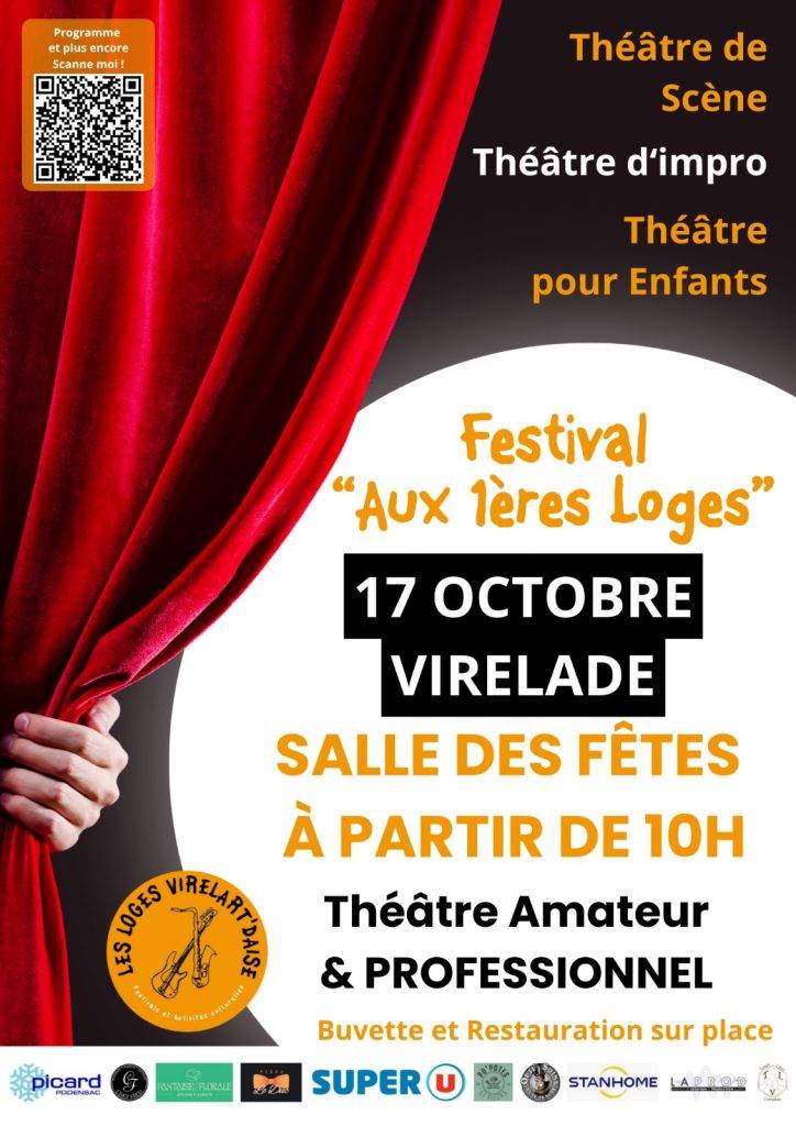 Affiche Festival aux 1ères loges - Théâtre Amateur & pro - Virelade - 17 octobre 2026