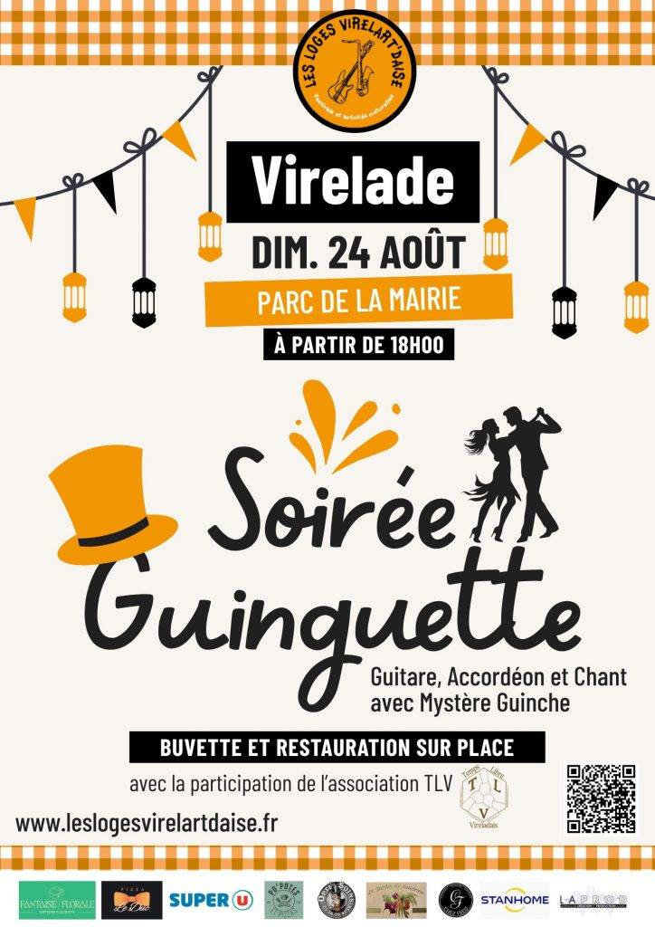 Affiche événement Soirée Guinguette du 24 août - Les Loges Virelart'daise - Virelade
