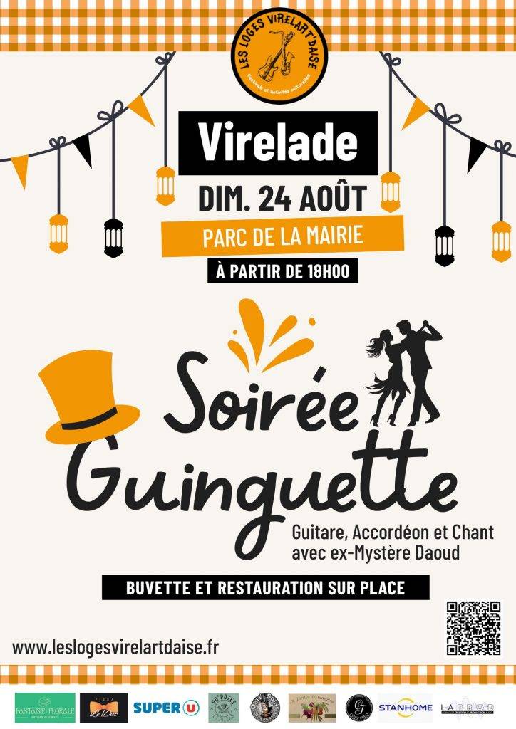 Affiche événement Soirée Guinguette du 24 août - Les Loges Virelart'daise - Virelade