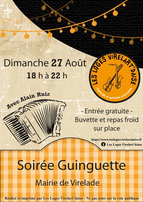 Affiche Soirée Guinguette - Les Loges Virelartdaise - Virelade