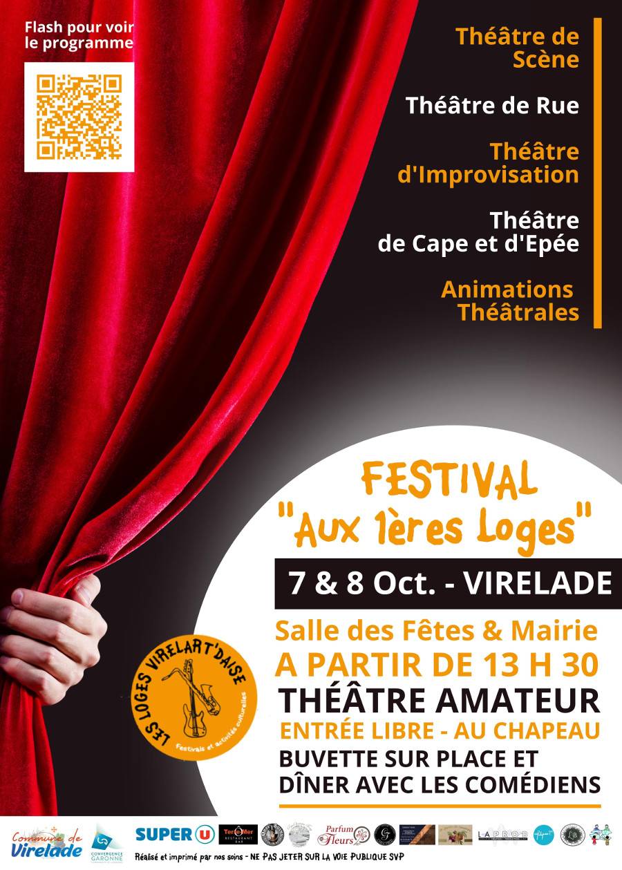 Affiche Festival Aux 1ères Loges, 7 & 8 octobre - Les Loges Virelartdaise - Virelade