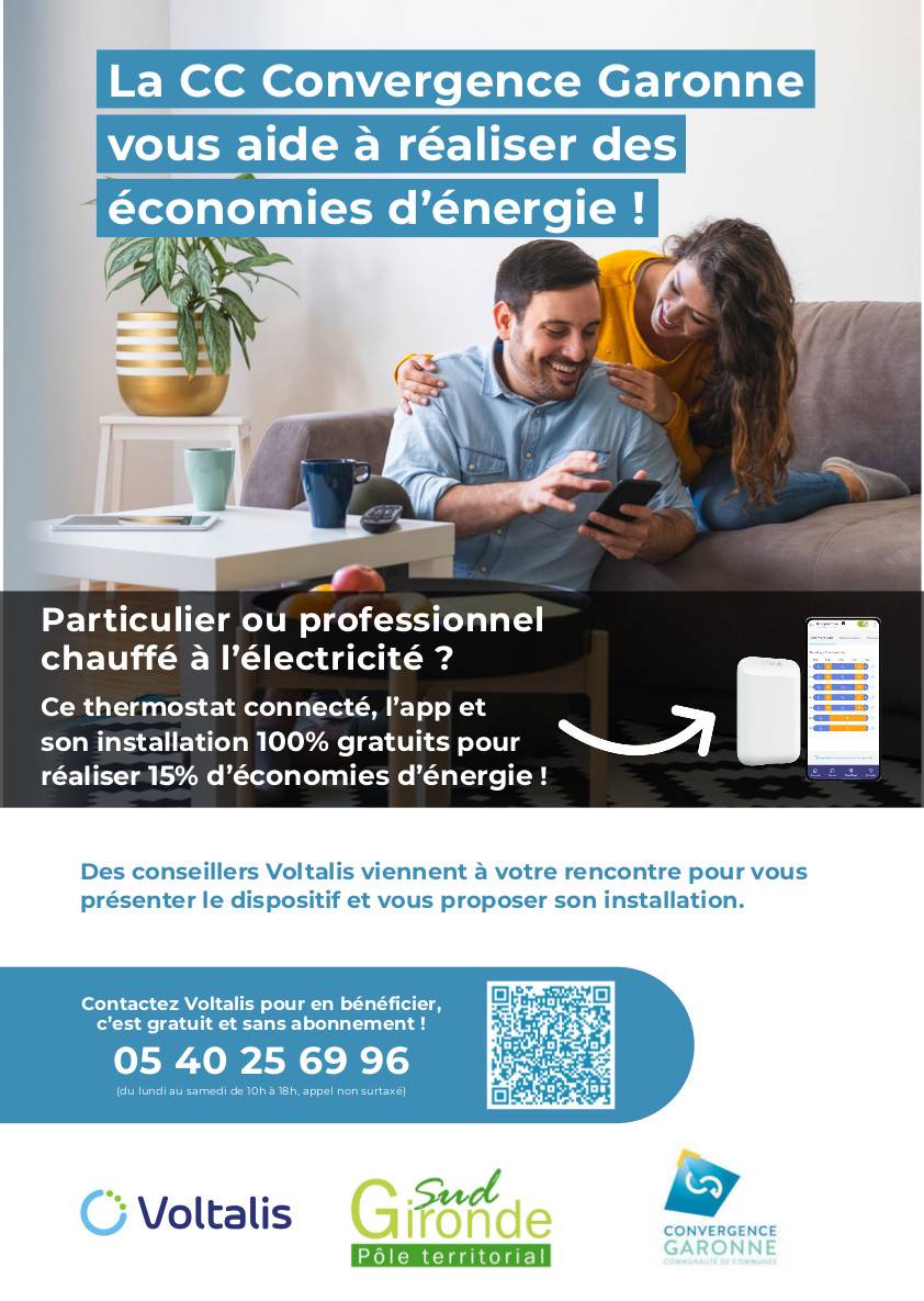 Affiche Aide de la CDC Convergence Garonne pour réaliser des économies d'énergie - Virelade