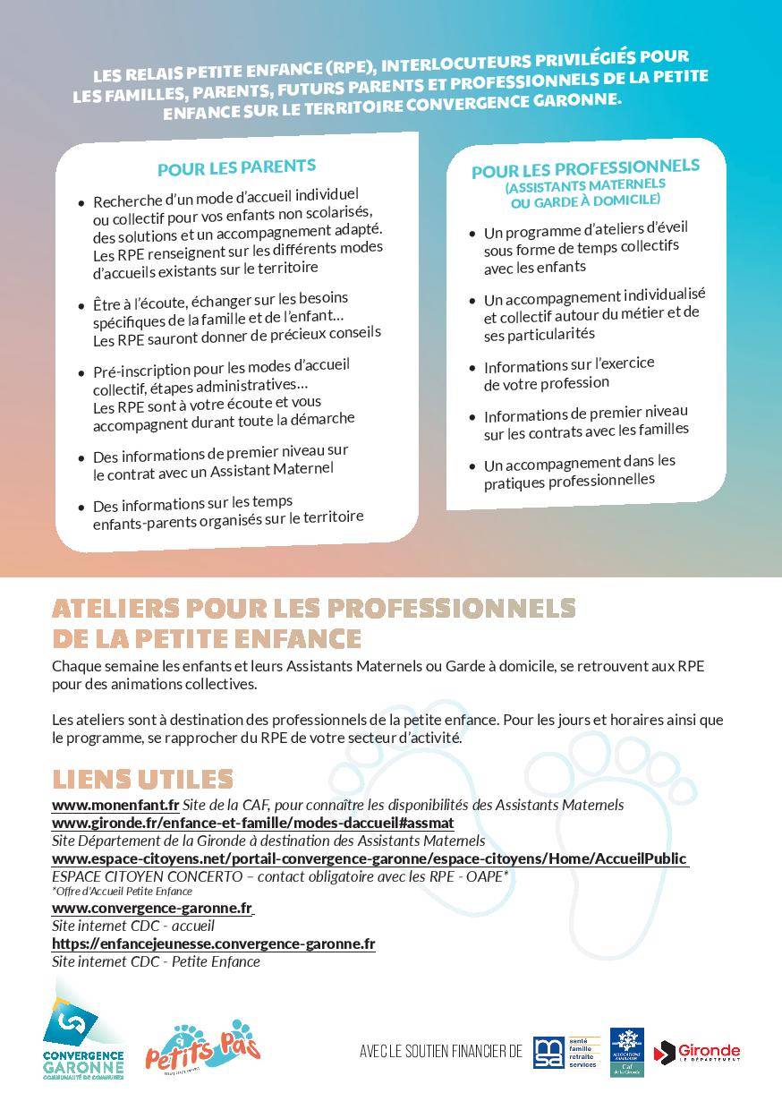 Relais petite enfance, Une famille cherche un mode d'accueil (individuel, collectif) ; une assistante maternelle a besoin de conseils, d'informations...!