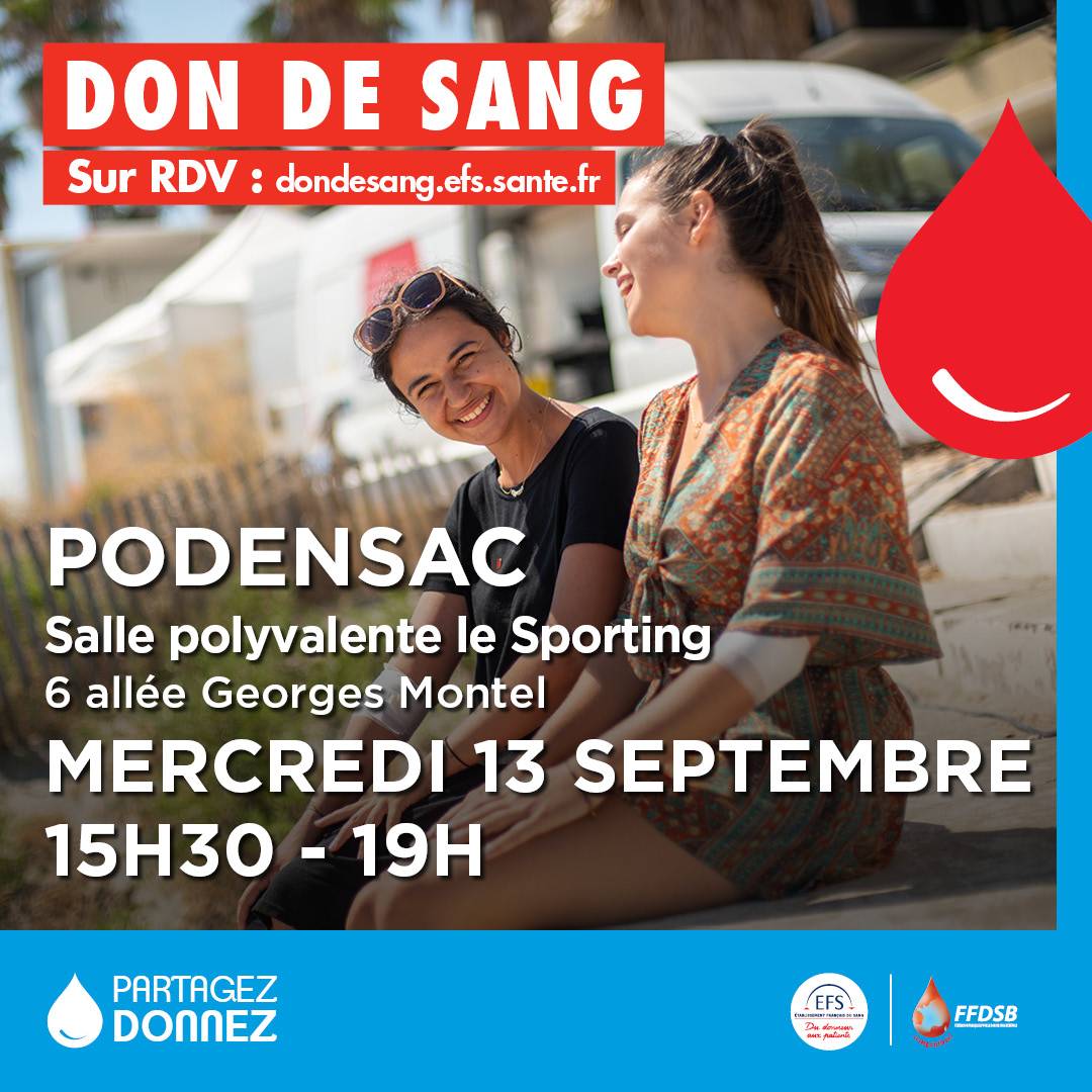 Illustration Don de Sang Podensac - EFS - 19 Juillet