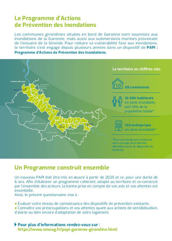Flyer - Page 2 - Enquête concernant les inondations en Garonne girondine - SMEAG - Virelade
