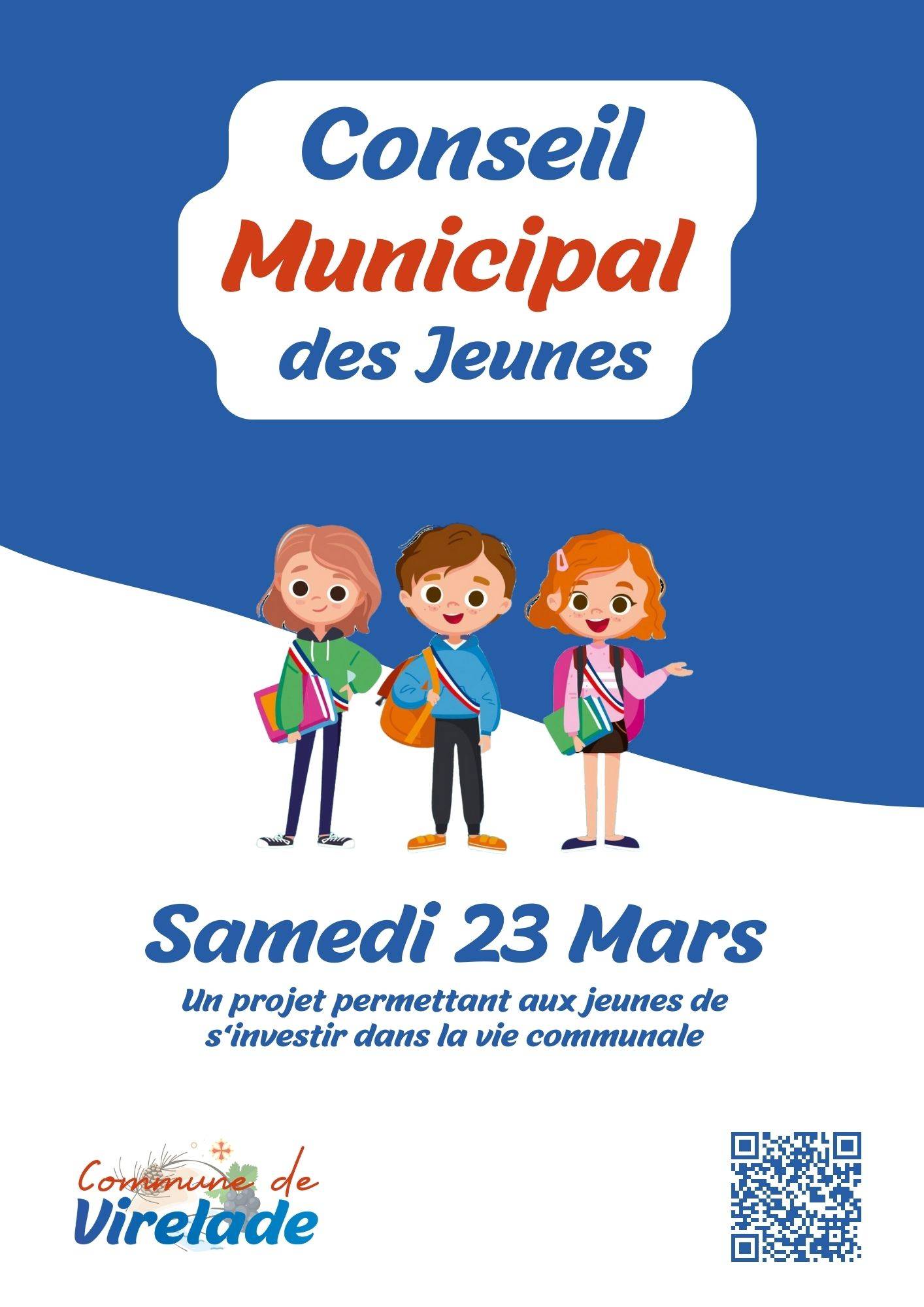 Affiche Recto Election du Conseil Municipal des Jeunes de Virelade