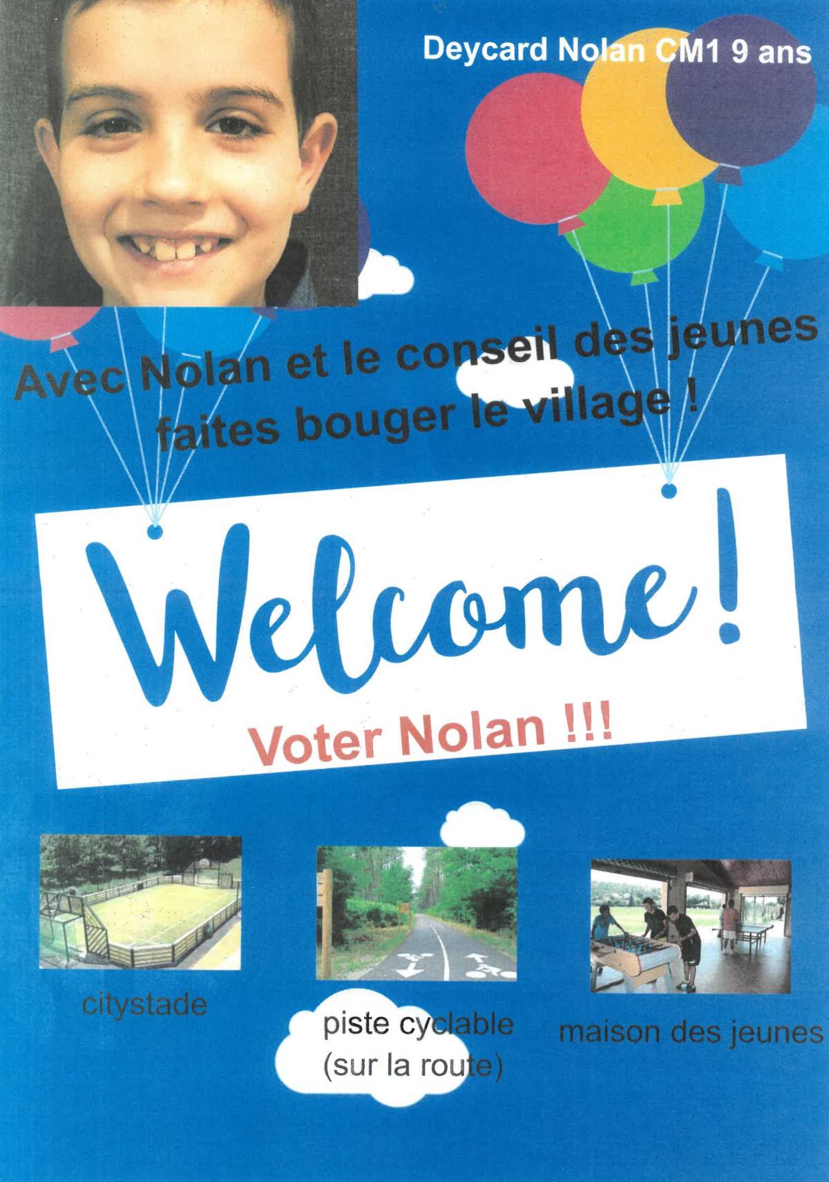 Photo Affiche Nolan Deycard, candidat au CMJ de Virelade