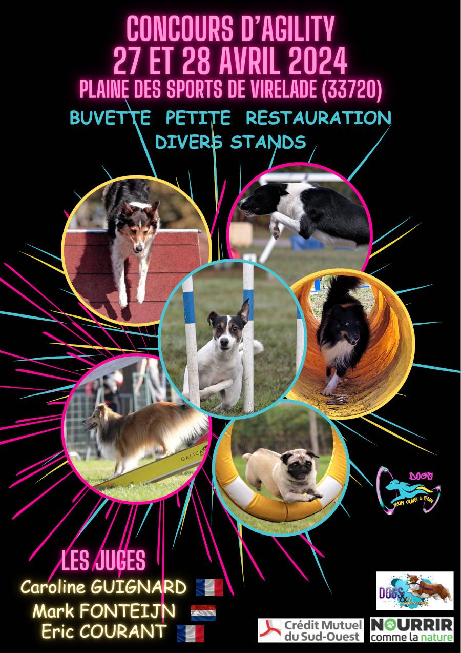 Affiche Portes Ouvertes - Association Club Canin Dogs Run Jump & Fun - Virelade