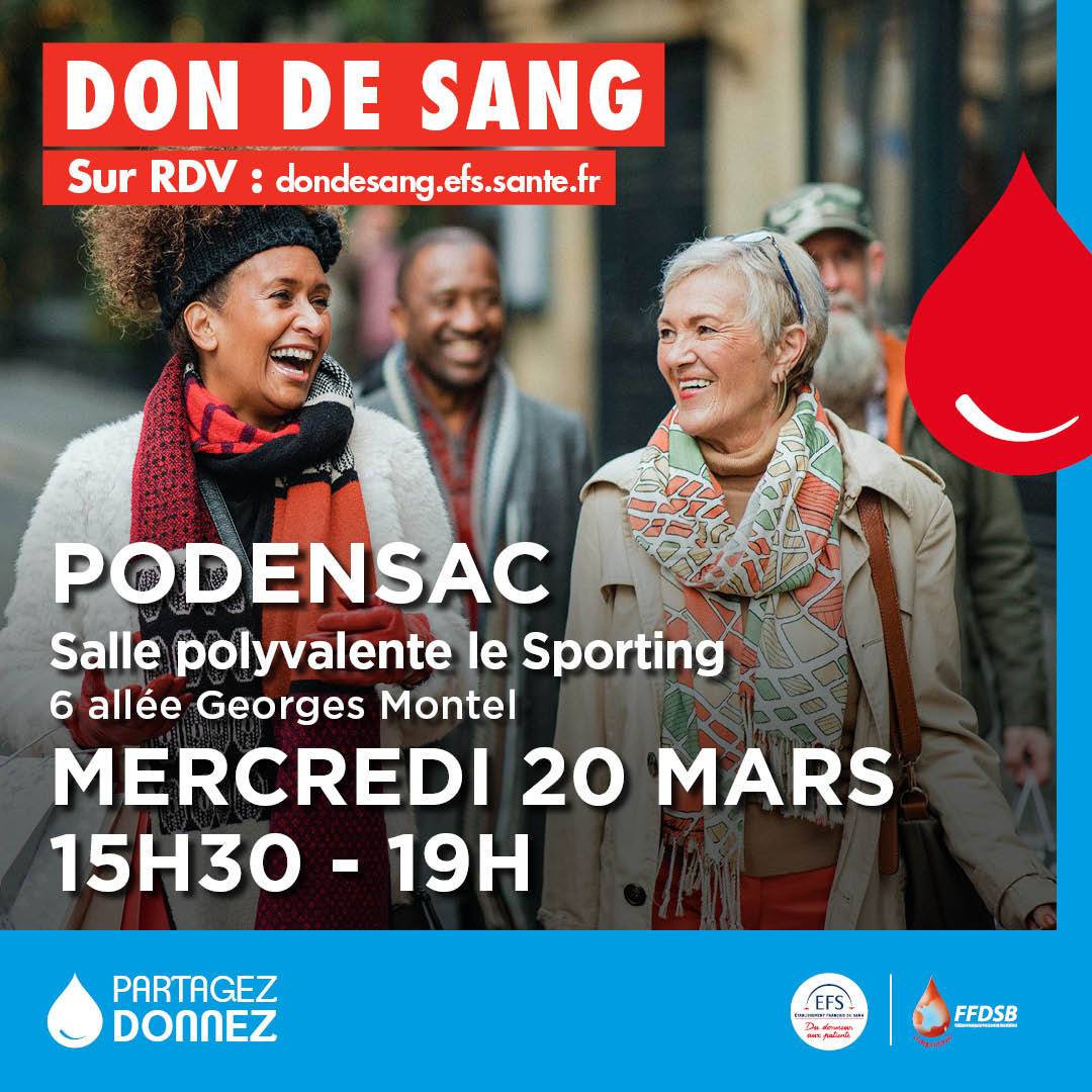 Image Don de sang à Podensac - EFS - Virelade