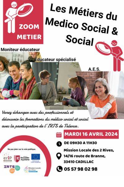 Illustration Actualité Zoom sur les métiers du médico Social et du Social - Mission locale des 2 Rives