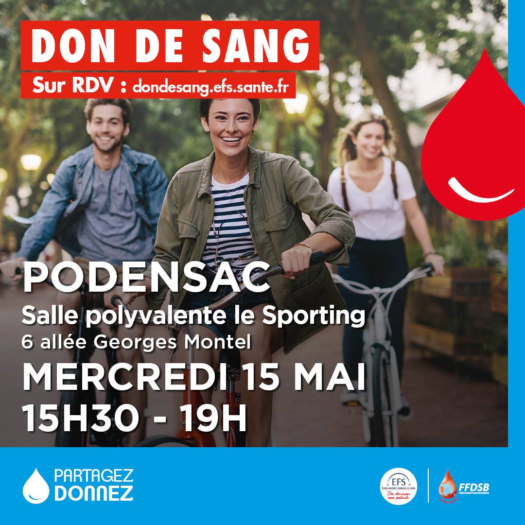 Image Don de sang à Podensac - EFS - Virelade