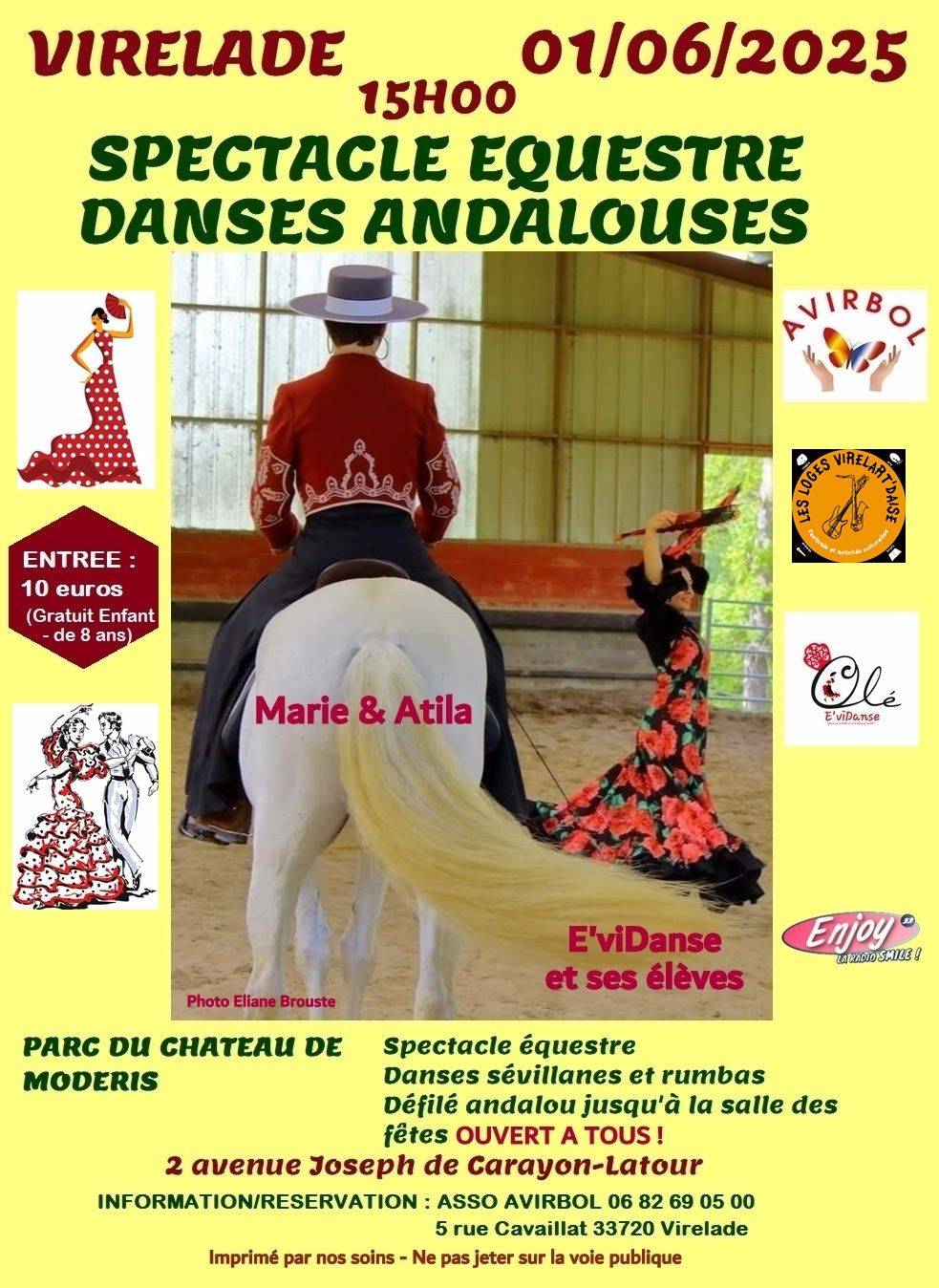 Affiche Festival Equestre Andalou de l'association Avirbol à Virelade