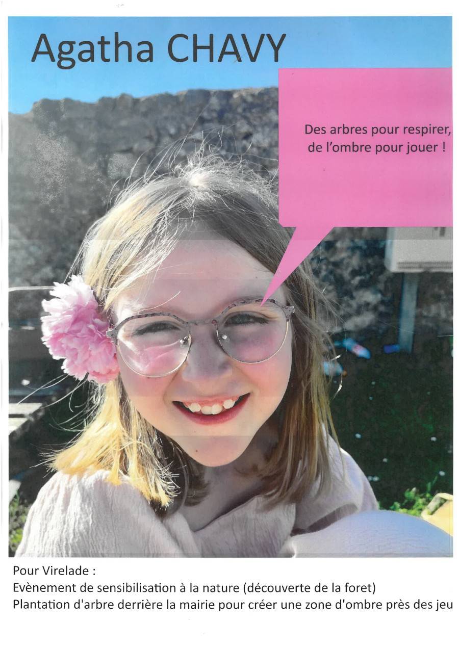 Photo Affiche Agatha Chavy candidate au CMJ de Virelade