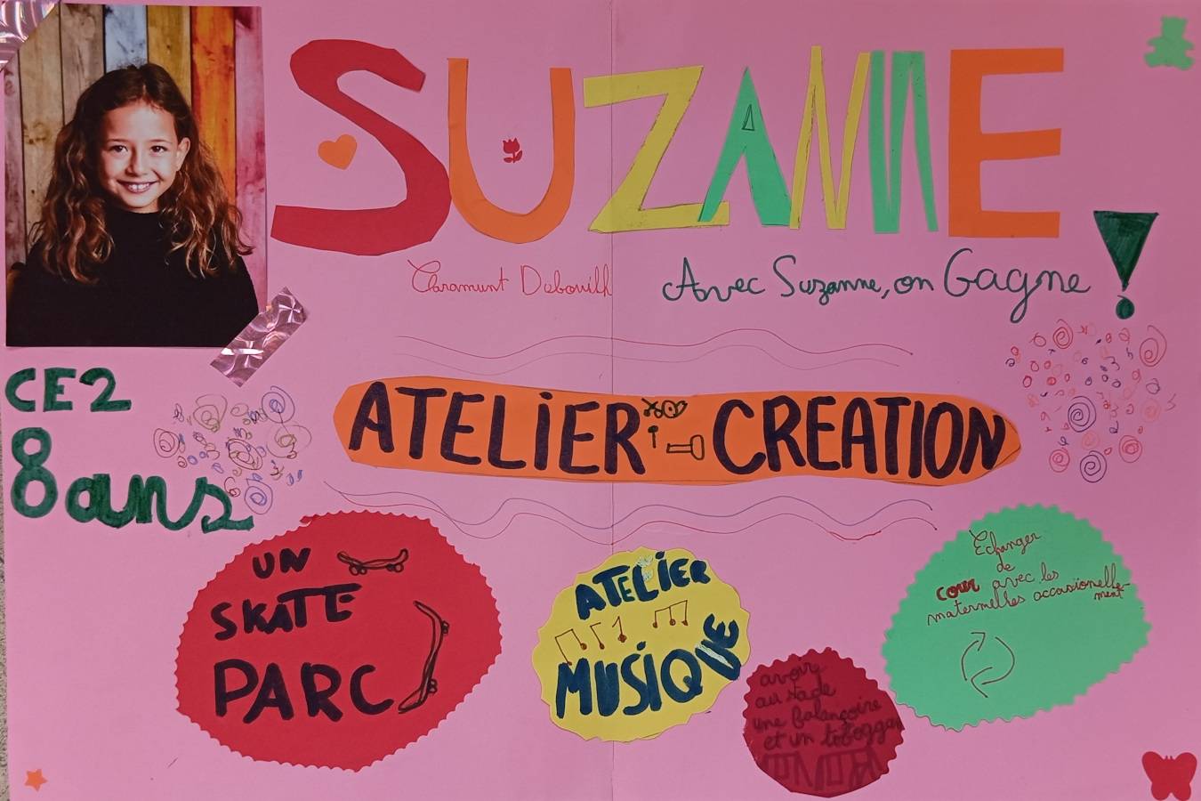 Photo Affiche Suzanne Claramunt Dubouilh candidate au CMJ de Virelade
