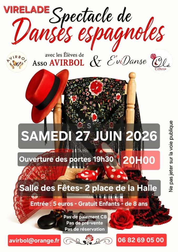 Affiche Spectacle de danses espagnoles à Virelade - Abribol et E'vidanse