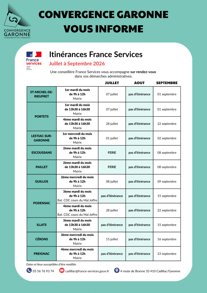 Illustration Planning des permanences France Services - 3ème trimestre 2026